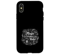 Custodia per iPhone X/XS Fungo Cottagecore Boho Luna Stelle Natura Bosco Botanico