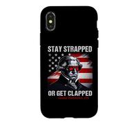 Custodia per iPhone X/XS Funny 4th Of July Stay Strapped Or Get Clapped