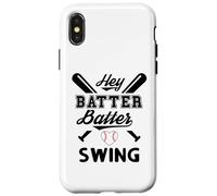 Custodia per iPhone X/XS Funny Baseball Batter Batter Swing Hey Game Day Baseball Mom
