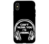 Custodia per iPhone X/XS Funny Beatmaker Gamer Headset Can't Hear You I'm Vibing