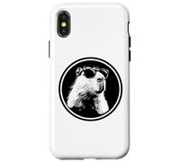 Custodia per iPhone X/XS Funny Black Logo Sunglasses Lover Chill Capybara Vibes