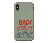 Custodia per iPhone X/XS Funny Cat Dad Yelling Cats Father's Day