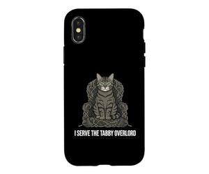 Custodia per iPhone X/XS Funny Cat Owner I Serve The Tabby Overlord