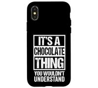 Custodia per iPhone X/XS Funny Chocolate Lover Quote Sweet Tooth Saying
