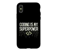 Custodia per iPhone X/XS Funny Coding is My Superpower Coder Programmer