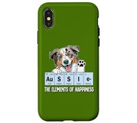 Custodia per iPhone X/XS Funny Elements of Happiness Blue Merle Aussie Lover