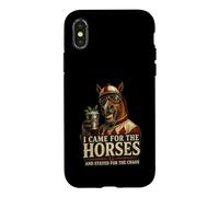 Custodia per iPhone X/XS Funny I Came for The Horses Stayed for Chaos Race Day Art