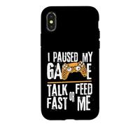 Custodia per iPhone X/XS Funny I Paused My Game Talk Fast or Feed Me Gamer Gaming