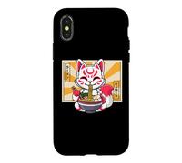 Custodia per iPhone X/XS Funny Kawaii Ramen Kids Kitsune Nine Tailed Lover