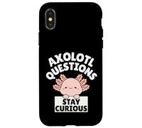 Custodia per iPhone X/XS Funny Kids Axolotl Questions Stay Curious