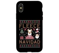 Custodia per iPhone X/XS Funny Llama Farmer Christmas Alpaca Farming Brutto Natale