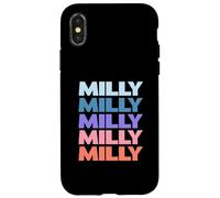 Custodia per iPhone X/XS Funny Modern Repeated Text Design Milly
