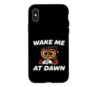 Custodia per iPhone X/XS Funny Night Owl Coffee Wake Me At Dawn Morning Sarcasm