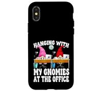 Custodia per iPhone X/XS Funny Office Squad Gnome For Women Hanging With My Gnomies