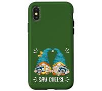 Custodia per iPhone X/XS Funny Photography Camera Gnomes For Photographers Say Cheese