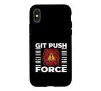 Custodia per iPhone X/XS Funny Programmer Coding Git Push Force Warning