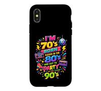Custodia per iPhone X/XS Funny Proud Throwback I'm 70s Born 80s Raised 90s Fun party