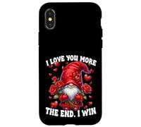 Custodia per iPhone X/XS Funny Saying Valentines Gnome Love You More The End I Win