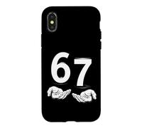 Custodia per iPhone X/XS Funny Six Seven 6 7 Meme Gen Alpha Slang 6 7 Hands