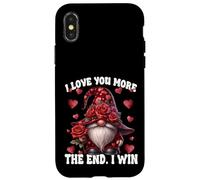 Custodia per iPhone X/XS Funny Valentines Heart Gnome I Love You More The End I Win