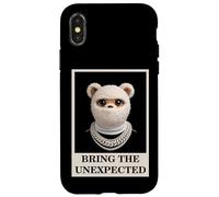 Custodia per iPhone X/XS Funny Wild tEDDY bEAR With Fur Mask Bring the Unexpected