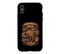 Custodia per iPhone X/XS Funny Woodworker Brain Woodworking Humor Carpenter