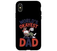 Custodia per iPhone X/XS Funny World's Okayest Dad Rilassante Divertente Padre
