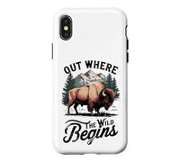 Custodia per iPhone X/XS Fuori dove il selvaggio inizia Bison Mountain Design