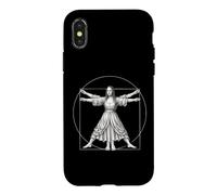 Custodia per iPhone X/XS Fusione di Leonardo da Vinci: Gioconda e l'uomo vitruviano
