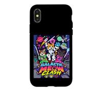 Custodia per iPhone X/XS Galactic Funny Clash Space Cats Illustration Graphic Cartoon