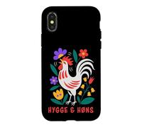 Custodia per iPhone X/XS Galline da cortile Hygge Folk Art Gallo