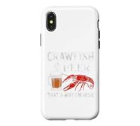 Custodia per iPhone X/XS Gamberi e birra Ecco perché sono qui Divertente aragosta di pesce