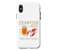 Custodia per iPhone X/XS Gamberi e birra Ecco perché sono qui Divertente aragosta di pesce