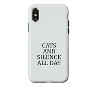 Custodia per iPhone X/XS Gatti e silenzio tutto il giorno tranquillo