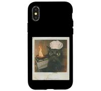 Custodia per iPhone X/XS Gatto Chef Caos Meme per Amanti dei Gatti & Cat Dad