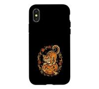 Custodia per iPhone X/XS Gatto nero che scoppia da Jack O Lanterna Halloween