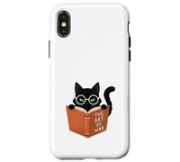 Custodia per iPhone X/XS Gatto Nero Legge L'Arte della Guerra Divertente