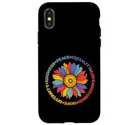 Custodia per iPhone X/XS Gentilezza Pace Uguaglianza Amore Speranza Diversità Diritti Umani