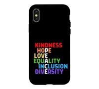 Custodia per iPhone X/XS Gentilezza Pace Uguaglianza Inclusione Diversità Diritti Umani