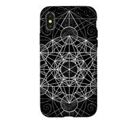 Custodia per iPhone X/XS Geometria sacra Metatrons Cube Dot lavoro