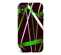 Custodia per iPhone X/XS Geometria Urbana Nero Bianco Erba-Verde