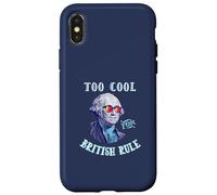 Custodia per iPhone X/XS George Washington 4th July Too Cool for British Rule