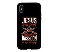 Custodia per iPhone X/XS Gesù è il mio salvatore che gioca a fagotto è la mia terapia