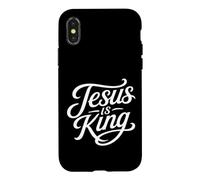 Custodia per iPhone X/XS Gesù è il re cristiano Script Fede Tipografia