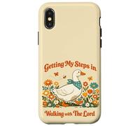 Custodia per iPhone X/XS Getting My Steps in Walking With The Lord Christian Floral