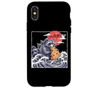 Custodia per iPhone X/XS Gigante Raccoon Kaiju Mangiare Pizza