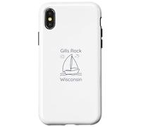 Custodia per iPhone X/XS Gills Rock Wisconsin Sailboat and Sun