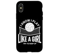 Custodia per iPhone X/XS Gioca come una ragazza Pallavolo Citazione