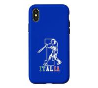 Custodia per iPhone X/XS giocatore baseball, con, audace, lettera, italiano, italiano,