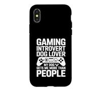 Custodia per iPhone X/XS Gioco introverso amante dei cani Il mio cane mi ottiene più delle persone